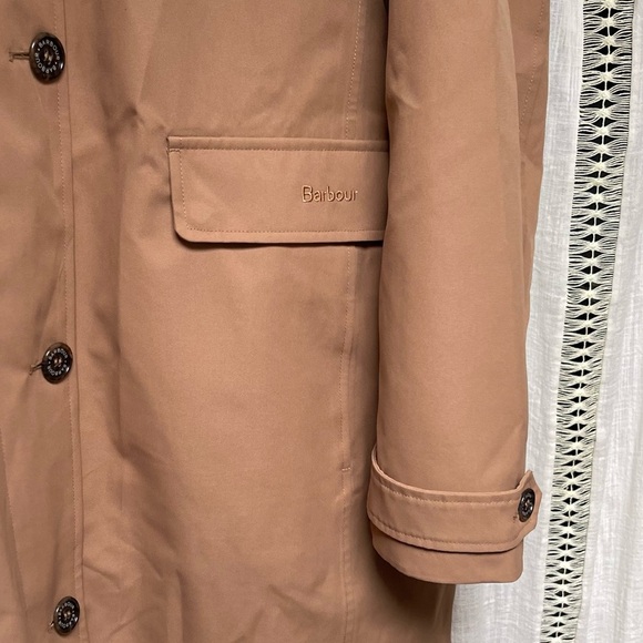 Barbour NWT Kirkwall Waterproof Rain Jacket Removable Hood Camel Tan Women’s 20 - Picture 4 of 12